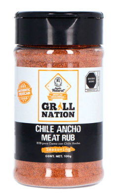 *Chile Ancho Rub 100gr  SAZON NATURAL