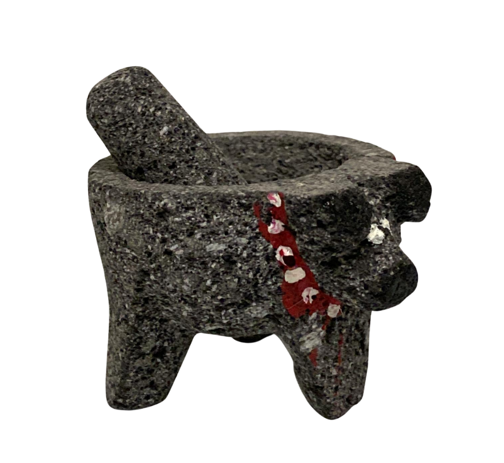 Molcajete de piedra volcanica Mini 6 cm