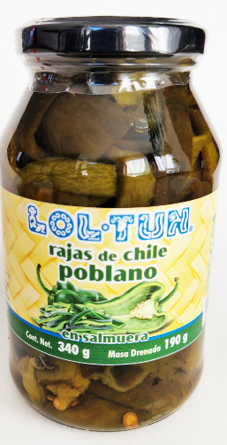 *Rajas de Chile Poblano 340g LOL-TUN