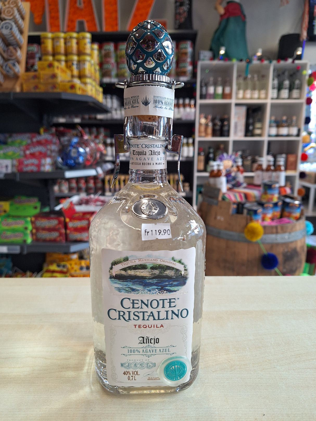 *Tequila Anejo Cristalino Agave Azul 40% 70cl CENOTE