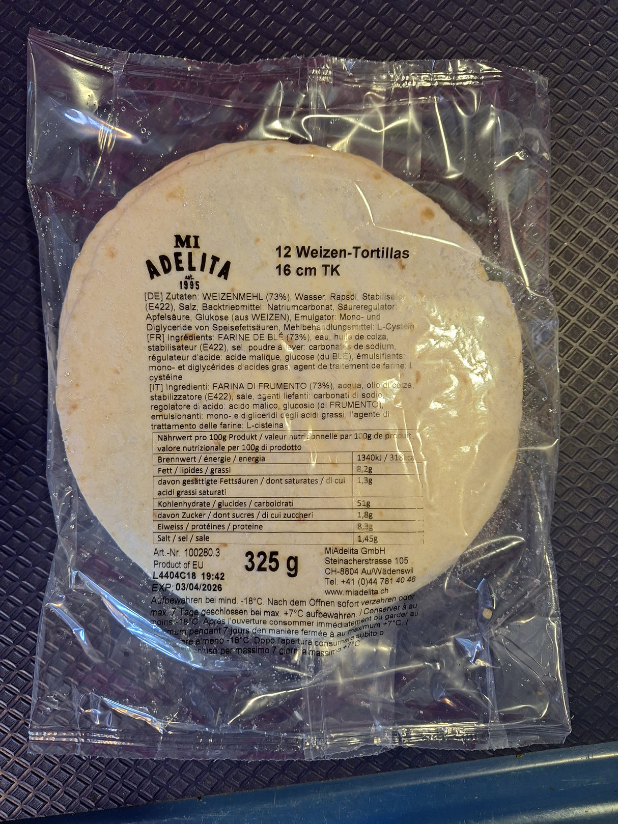 Tortillas de Harina de Trigo 16 cm / 325 gr - MI ADELITA