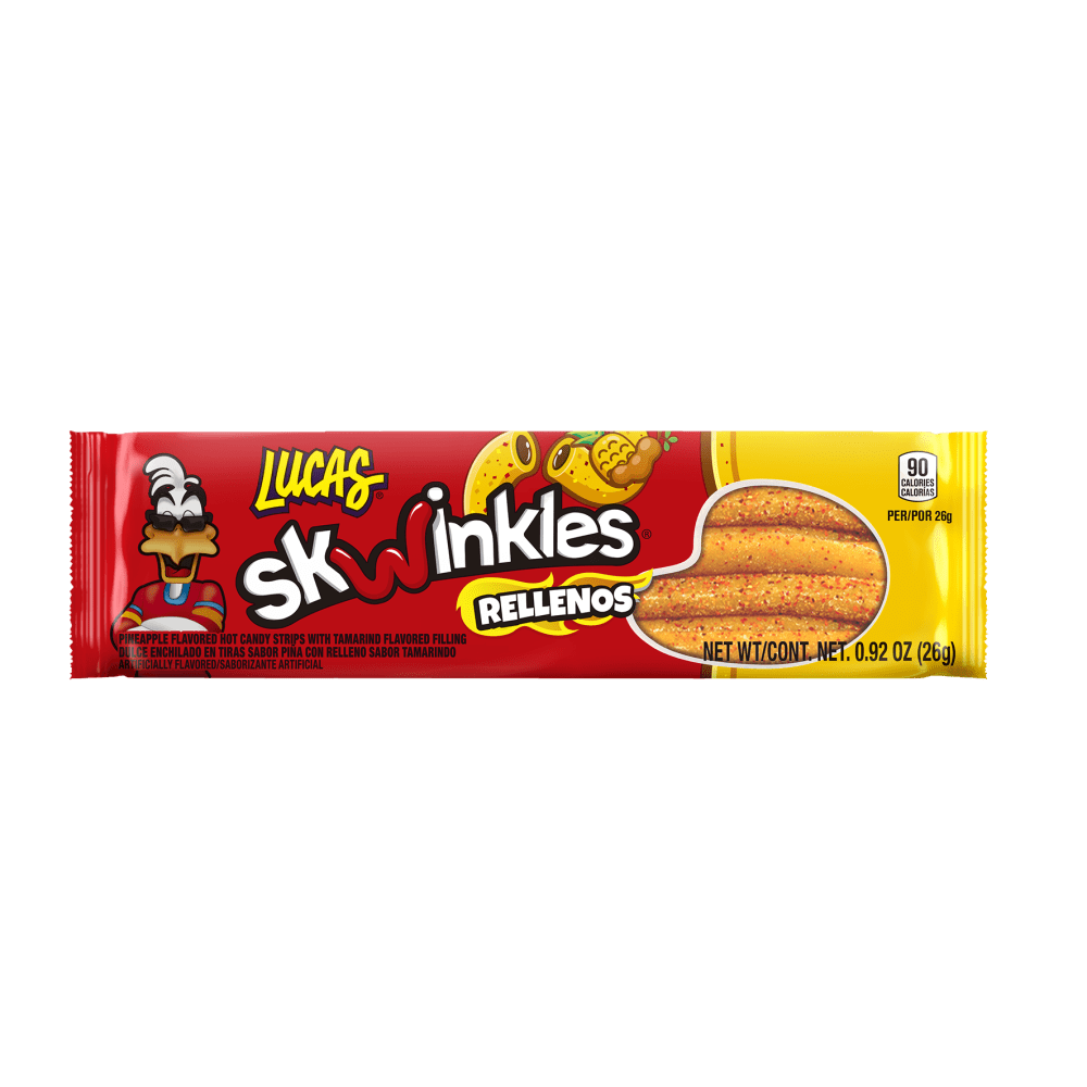 Skwinkles Rellenos  Dulce Enchilado Sabor Piña - Relleno Tamarindo 26 gr - LUCAS